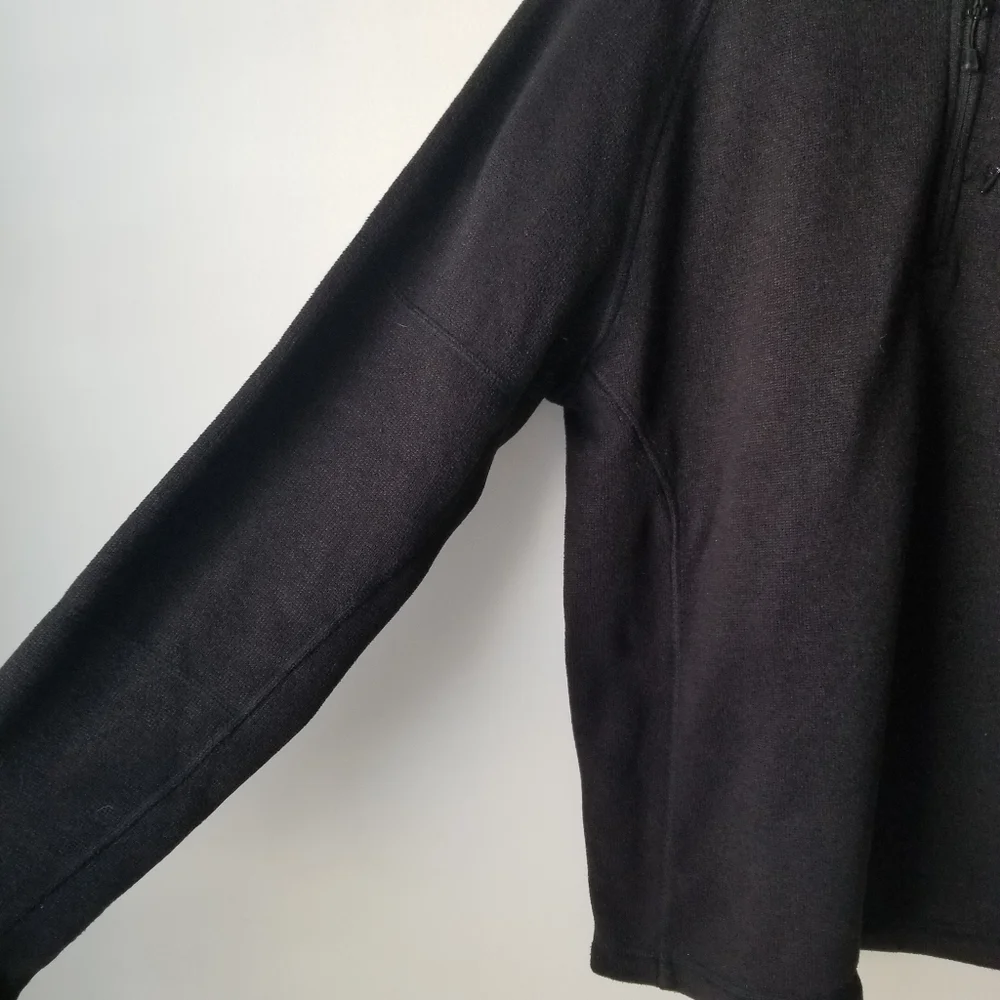 North Face Black 1/4 Zip Fleece Pullover Zip Chest Pocket Size L
